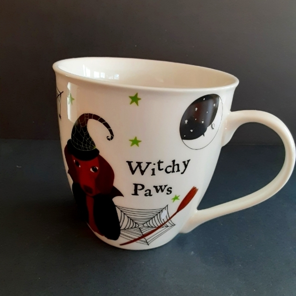 Milly Green Dachshund Halloween Mug Witchy Paws New